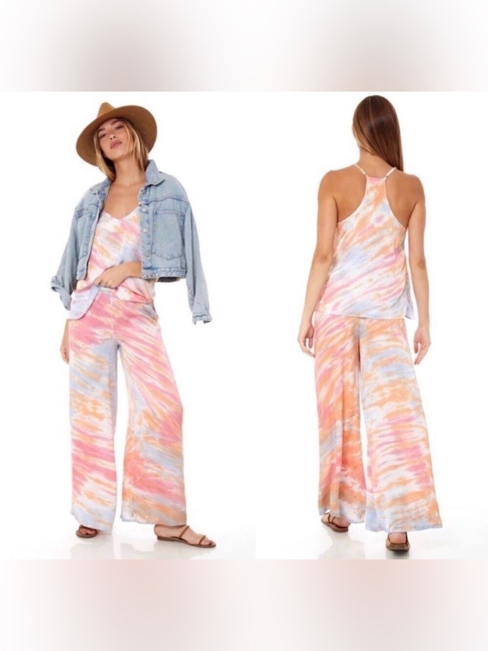Young Fabulous & Broke Aiko Tie-Dye Wide-Leg Lounge Pants, SMALL
